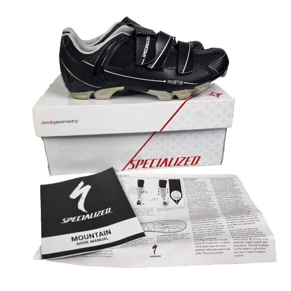 Specialized Shoes Womens 6.5 37 Riata MTB Cycling Sneakers Black Hook And Loop - Picture 1 of 16